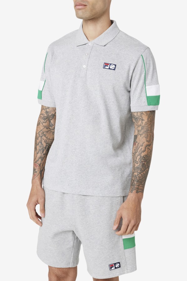 Fila Outlets Coda Polo Light Grey/Jelly Bean/White