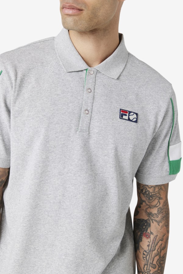 Fila Outlets Coda Polo Light Grey/Jelly Bean/White