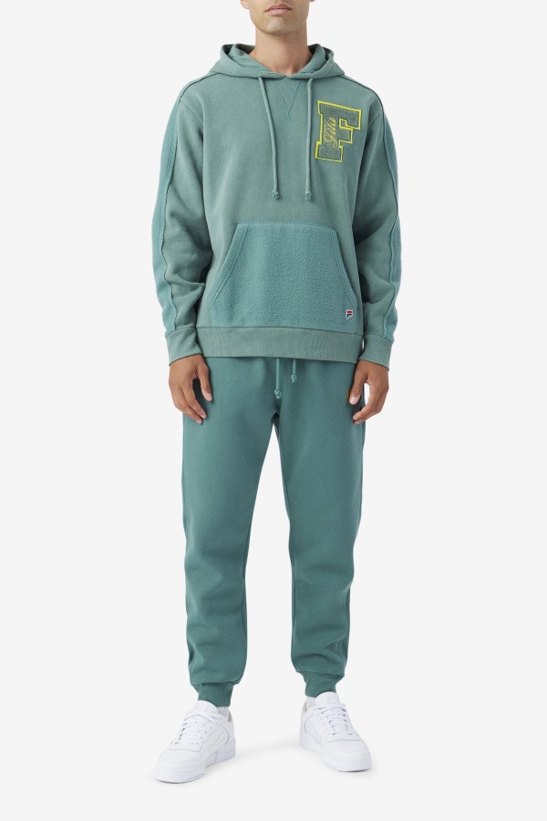 Fila Outlets Bryson Vintage Wash Hoodie Blue Spruce/Mimosa