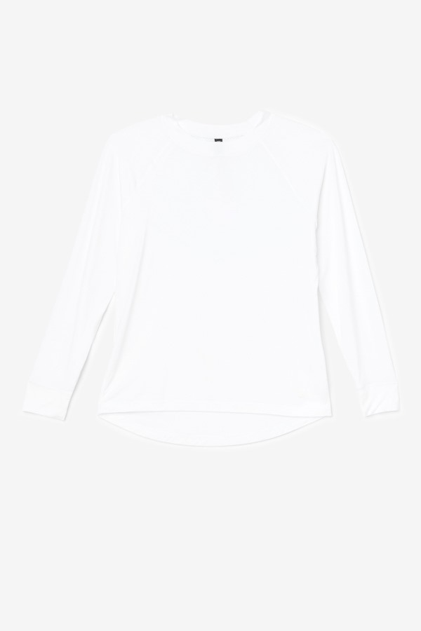 Fila Outlets Fi-Lux Mesh Back Long Sleeve Crew White