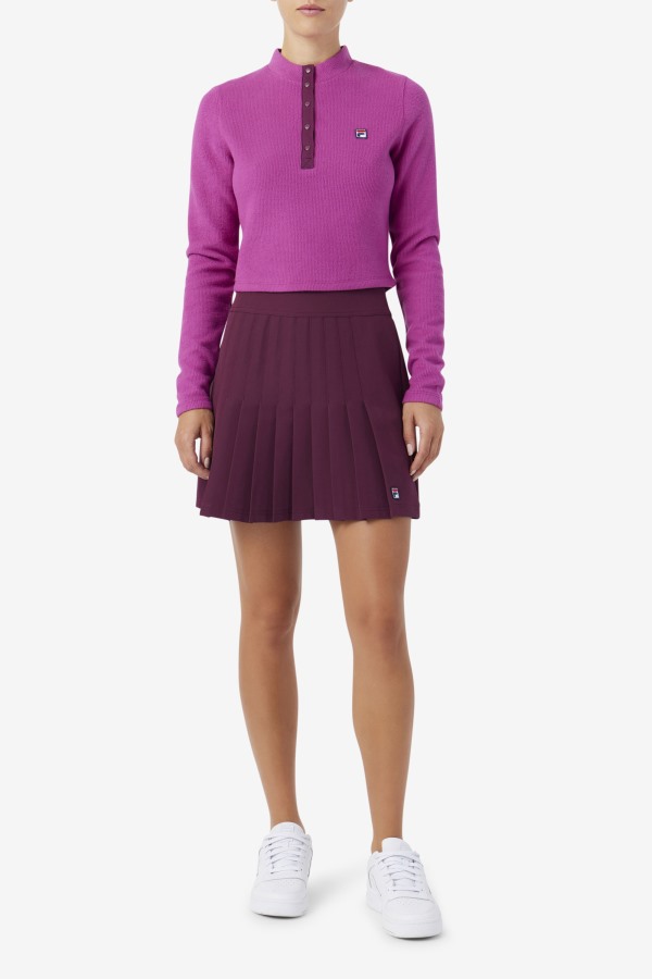 Josie Half Zip Top Fila Outlets Rouge/Potpourri