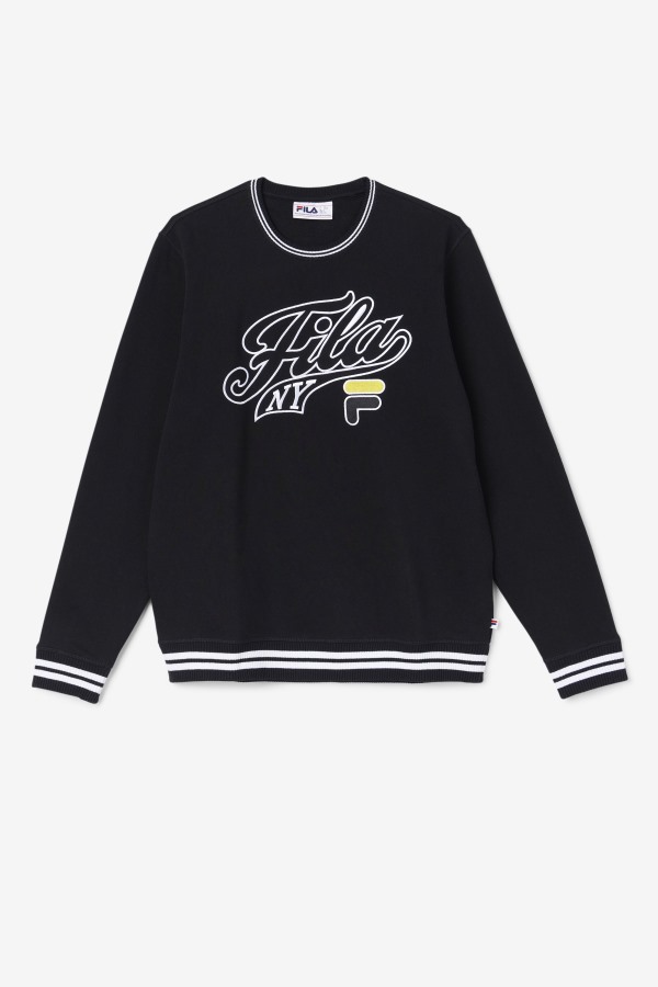 Fila Outlets Black/White/Mimosa Taylor Crewneck Sweatshirt
