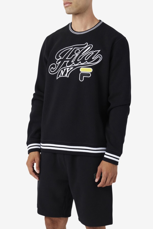Fila Outlets Black/White/Mimosa Taylor Crewneck Sweatshirt