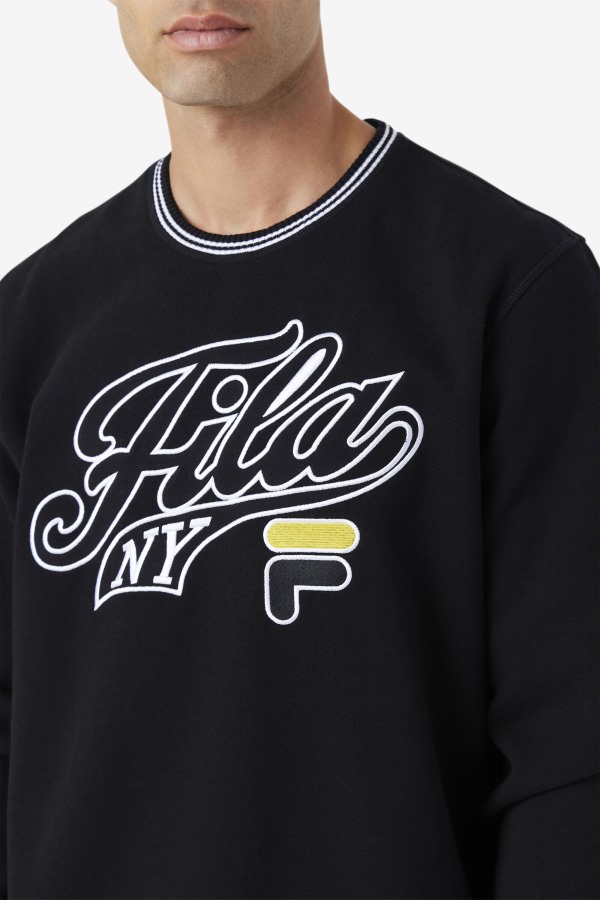 Fila Outlets Black/White/Mimosa Taylor Crewneck Sweatshirt
