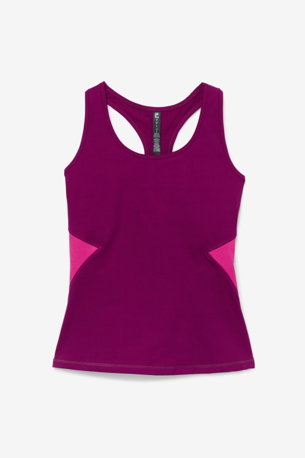 Magenta Purple/Bright Pink Fila Outlets Uplift Open Racerback Tank Top