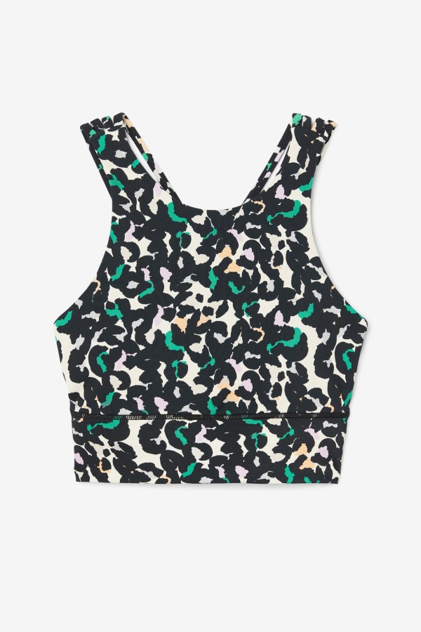 Uplift High Neck Sports Bra Fila Outlets Black Animal