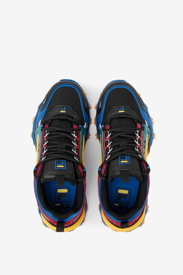 Black/Rio Red/Imperial Blue Big Kids\' Oakmont TR Fila Outlets
