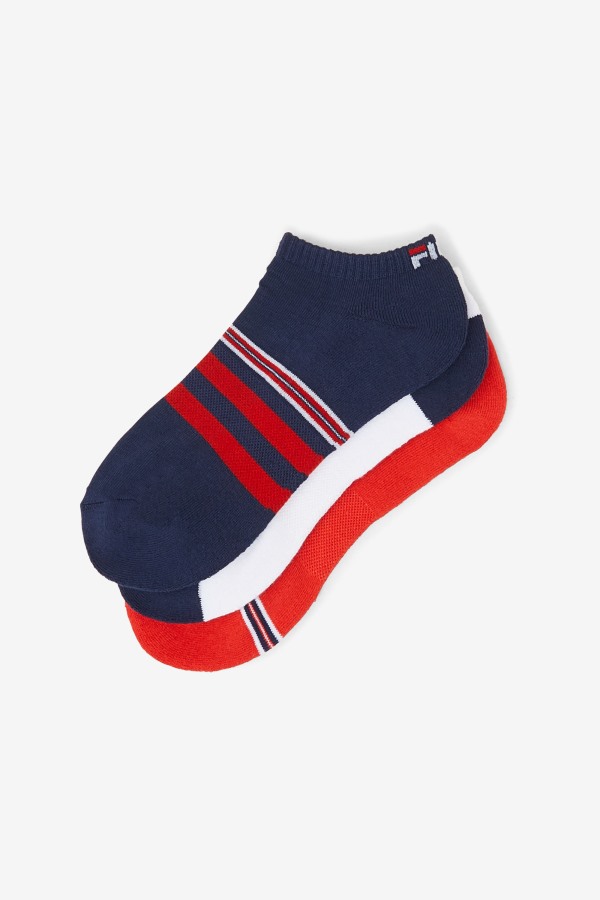 Fila Outlets Navy Men\'s Striped No Show Sock 3-Pack