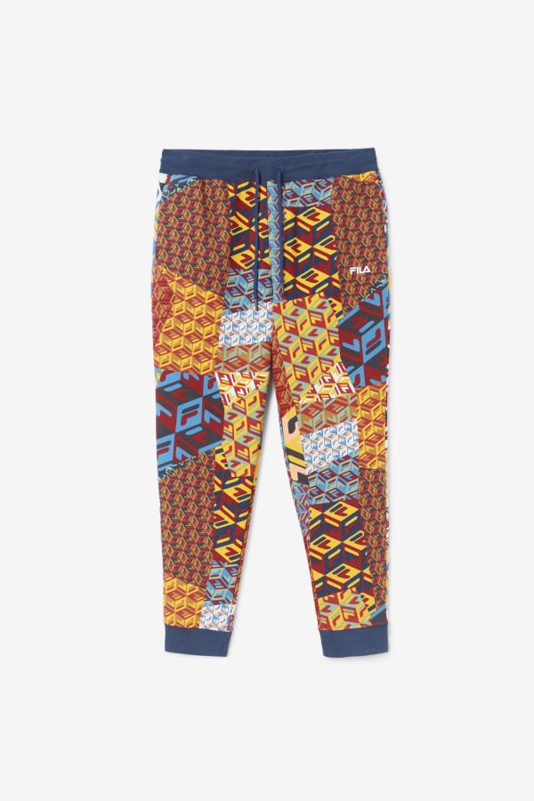 Fila Outlets Yellow Print/Ocean Amay Jogger