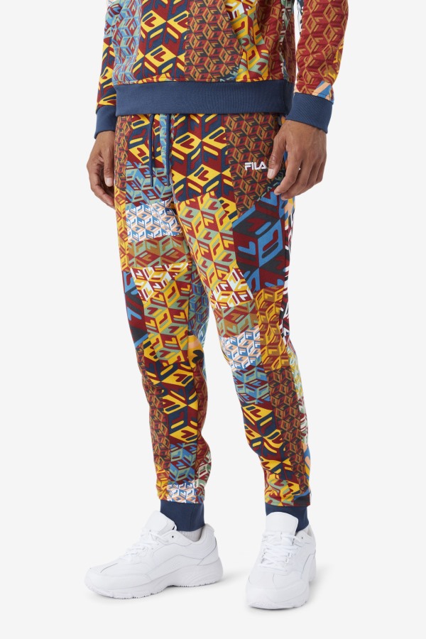 Fila Outlets Yellow Print/Ocean Amay Jogger