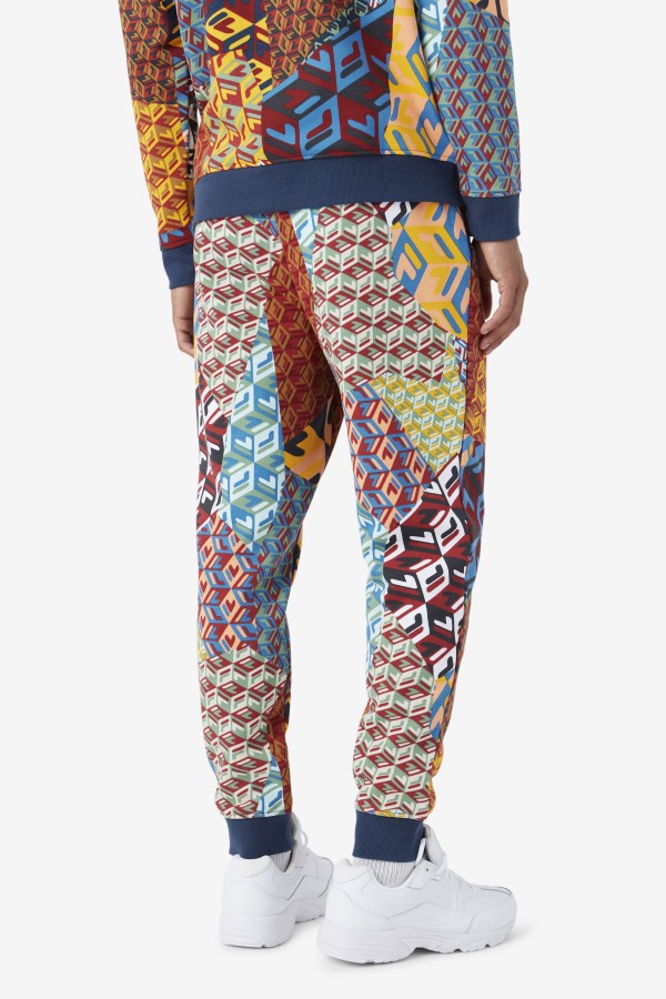 Fila Outlets Yellow Print/Ocean Amay Jogger