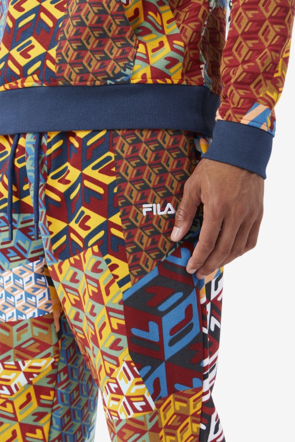 Fila Outlets Yellow Print/Ocean Amay Jogger
