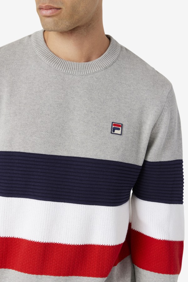 Light Grey Marl/Peacoat/White Fila Outlets Willkie Sweater