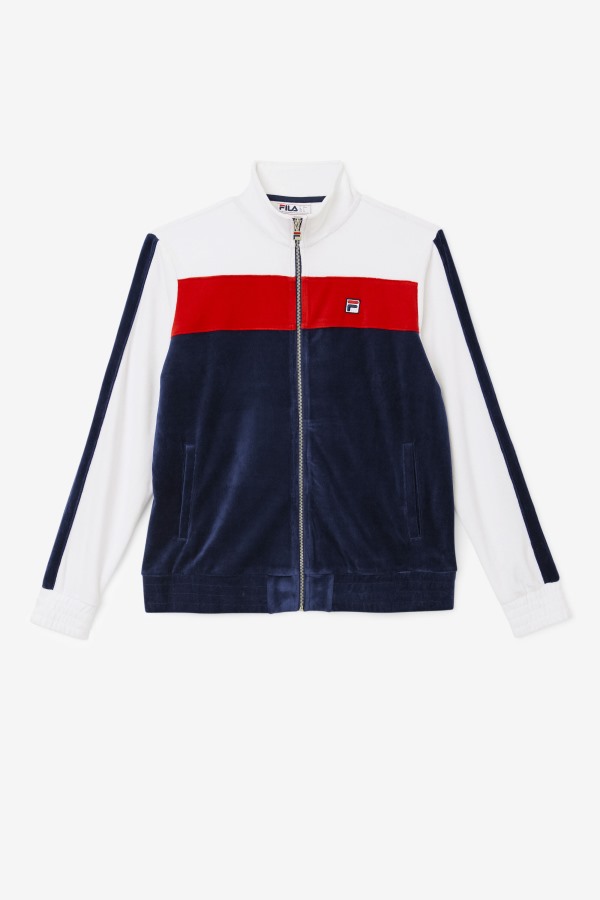 Fila Outlets Brice Velour Jacket Navy/White/Red