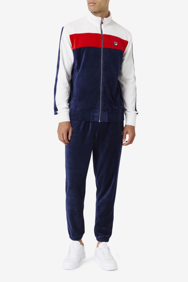 Fila Outlets Brice Velour Jacket Navy/White/Red