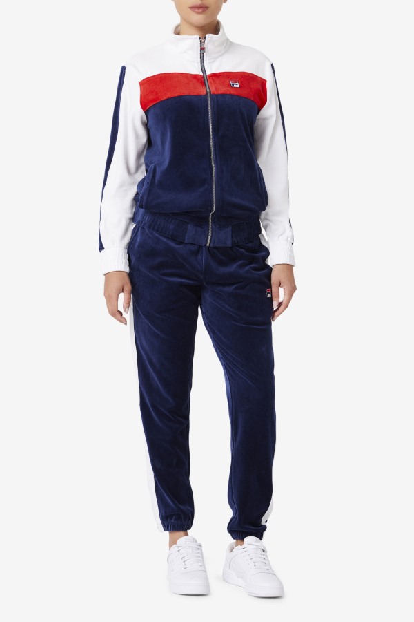 Fila Outlets Brice Velour Jacket Navy/White/Red