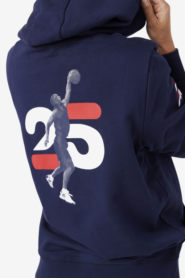 Navy Grant Hill Lazarus Hoodie Fila Outlets