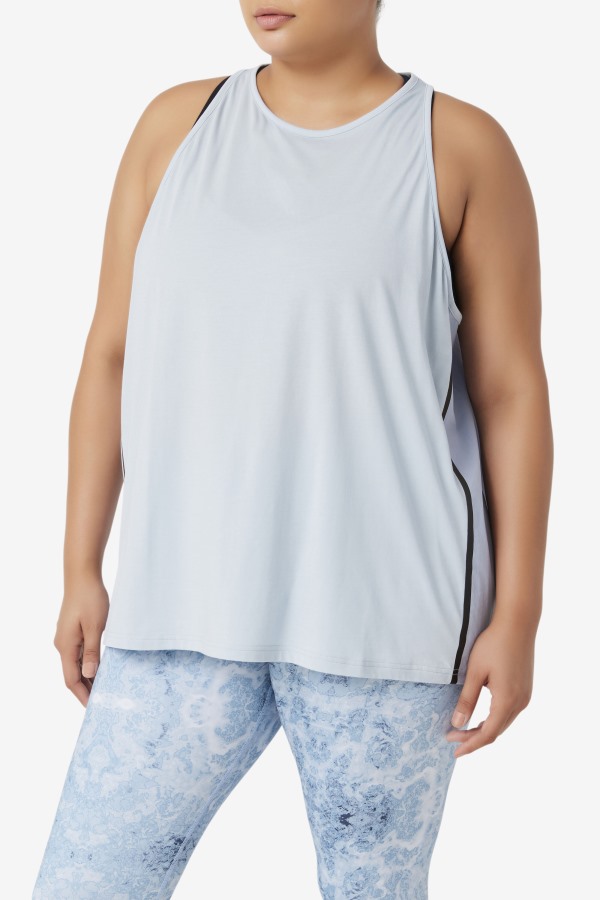 Fila Outlets Blue Fog/Black Fi-Lux Loose Tank Top