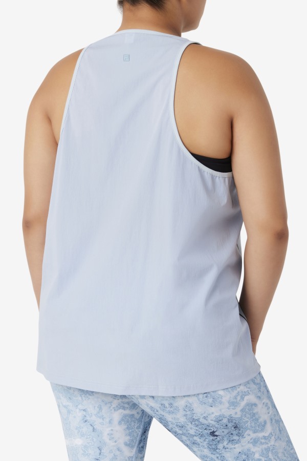 Fila Outlets Blue Fog/Black Fi-Lux Loose Tank Top