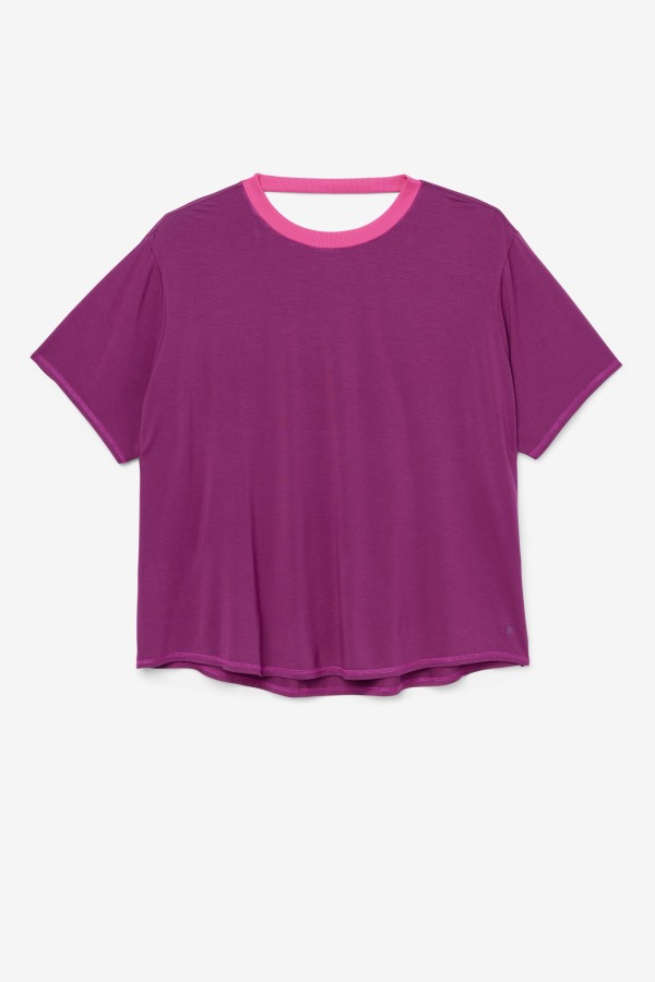 Fila Outlets Fi-Lux Short Sleeve Top Magenta Purple