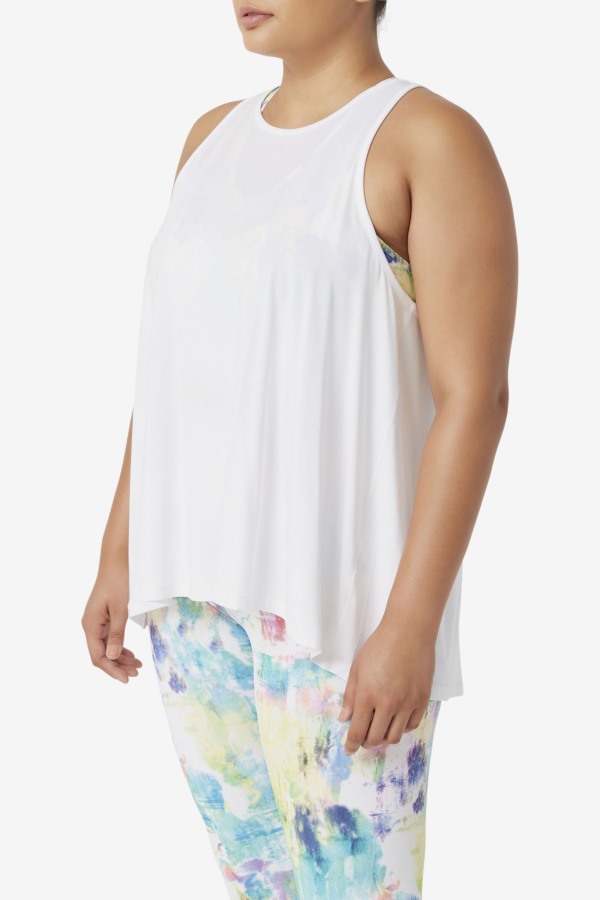 White Fila Outlets Fi-Lux Open Back Tank Top