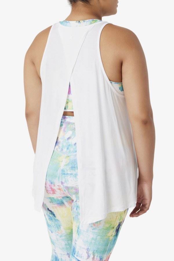 White Fila Outlets Fi-Lux Open Back Tank Top