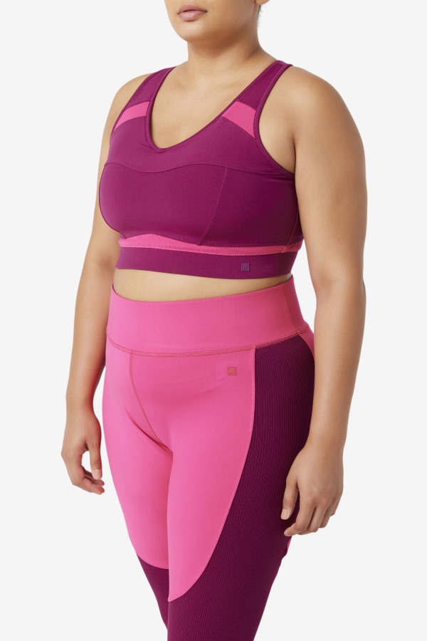 Magenta Purple/Bright Pink Fila Outlets Uplift Racerback Sports Bra