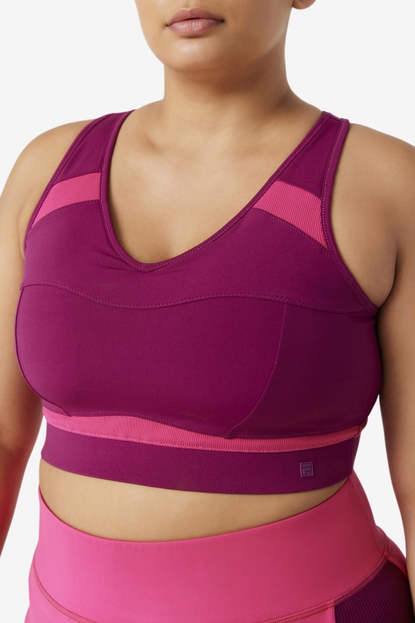 Magenta Purple/Bright Pink Fila Outlets Uplift Racerback Sports Bra