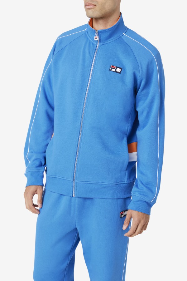 Strong Blue/White/Coral Rose Sutton Track Jacket Fila Outlets