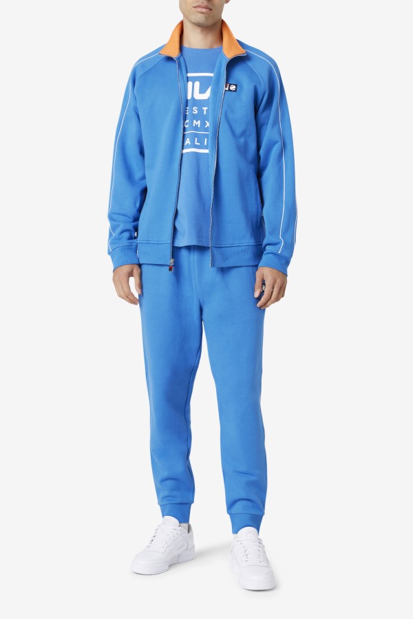Strong Blue/White/Coral Rose Sutton Track Jacket Fila Outlets