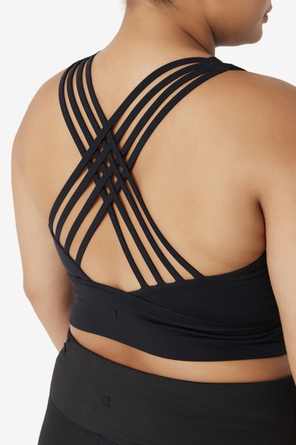 Uplift High Neck Sports Bra Fila Outlets Black
