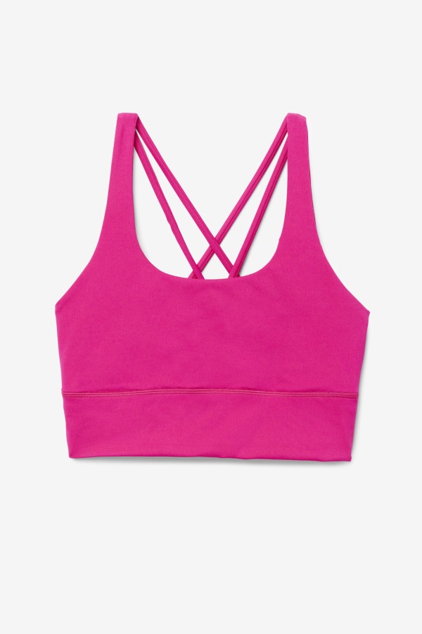 Fila Outlets Uplift Cross Back Bra Top Bright Pink