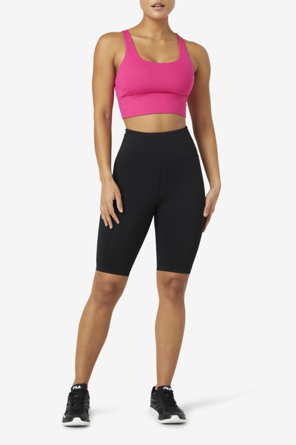 Fila Outlets Uplift Cross Back Bra Top Bright Pink