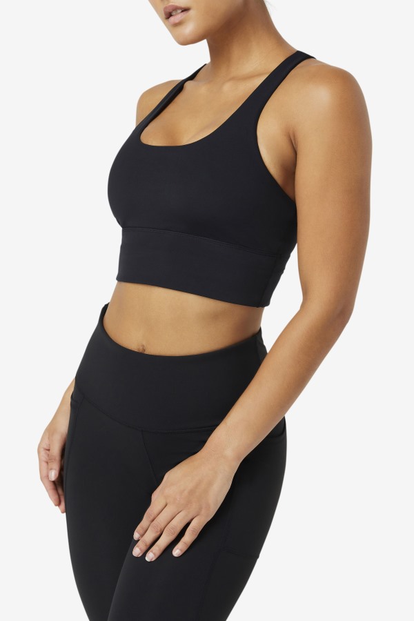 Fila Outlets Black Uplift Cross Back Bra Top