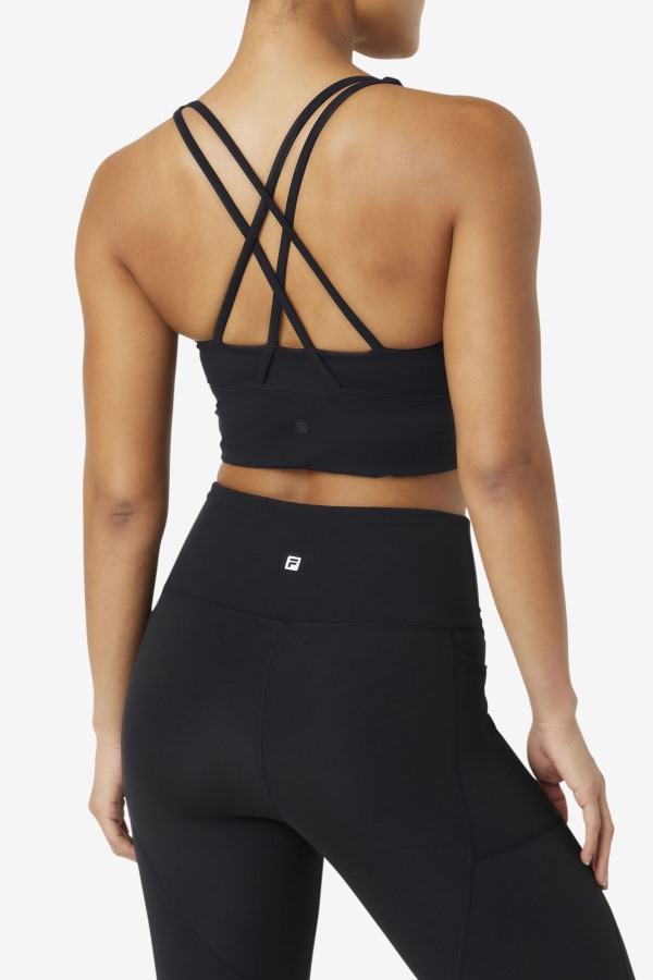 Fila Outlets Black Uplift Cross Back Bra Top