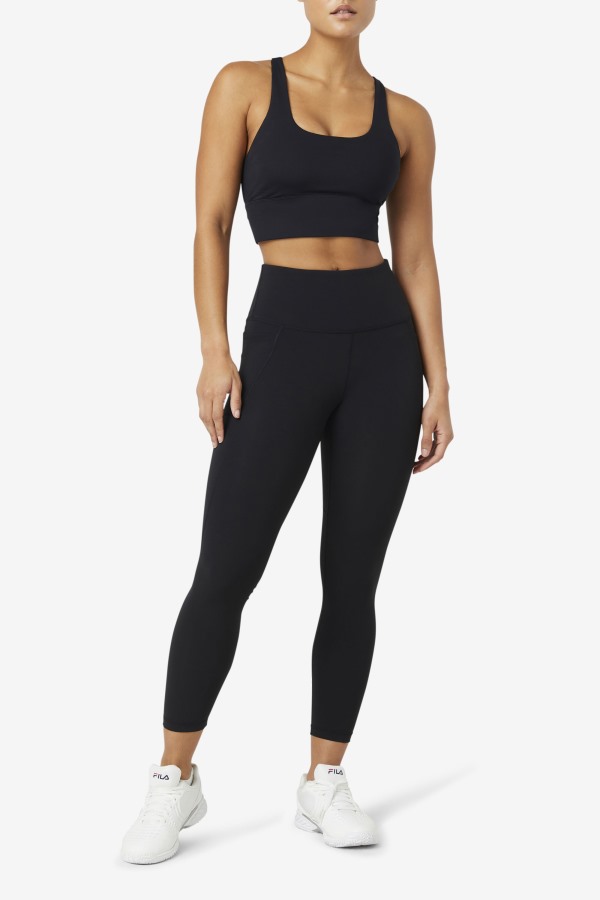 Fila Outlets Black Uplift Cross Back Bra Top