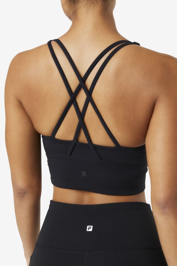 Fila Outlets Black Uplift Cross Back Bra Top