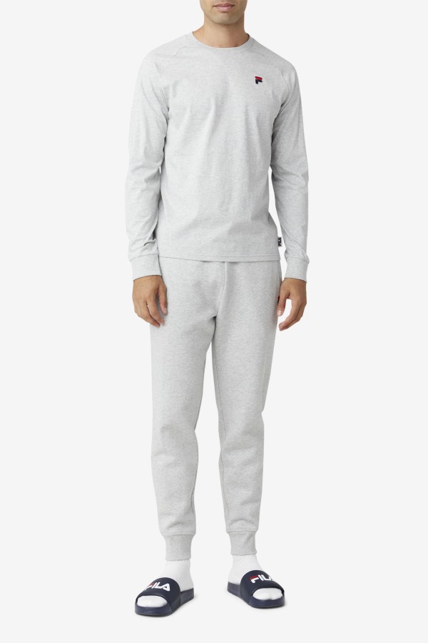 Flynn Long Sleeve Tee Fila Outlets Light Grey