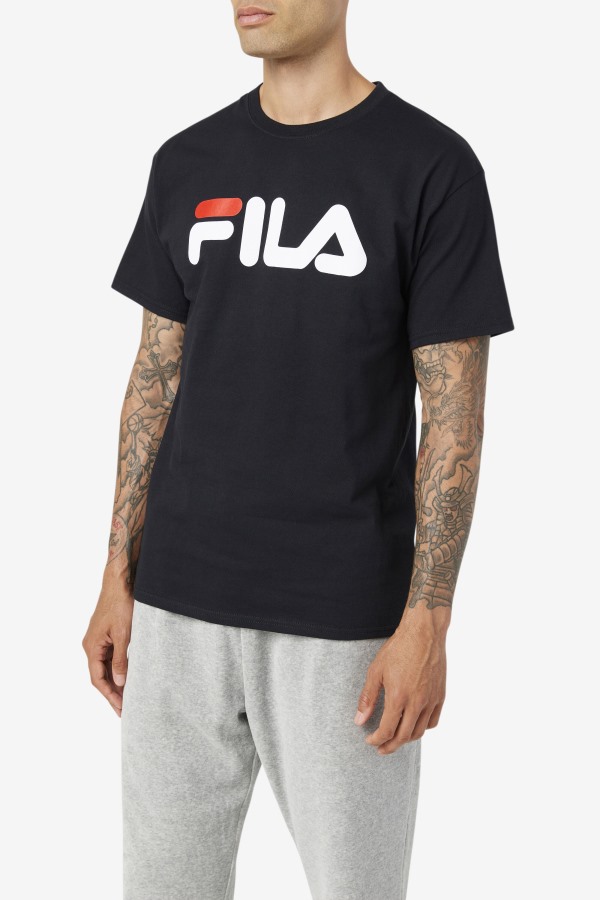 Black/White/Red Fila Outlets Men\'s Logo Tee