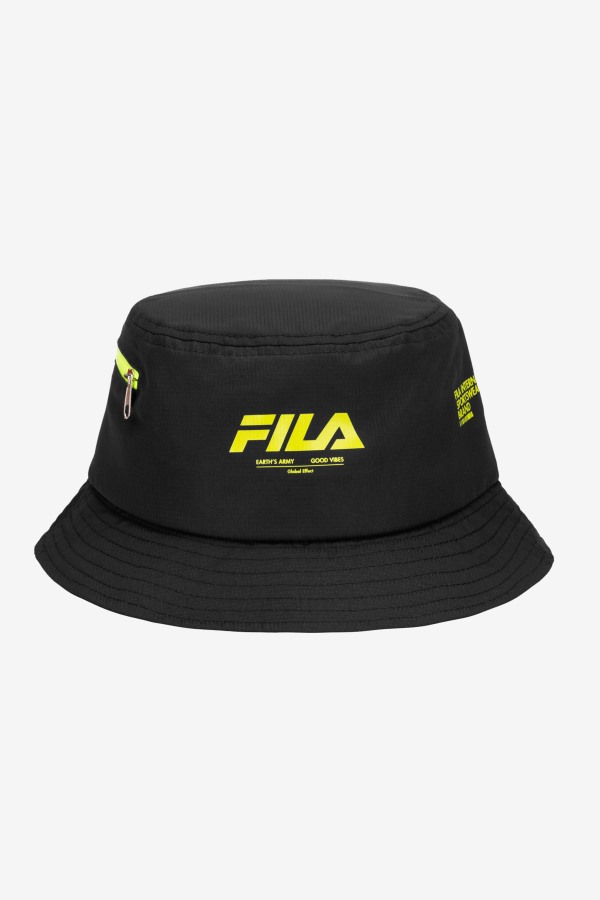 Fila Outlets Black Ripstop Bucket Hat