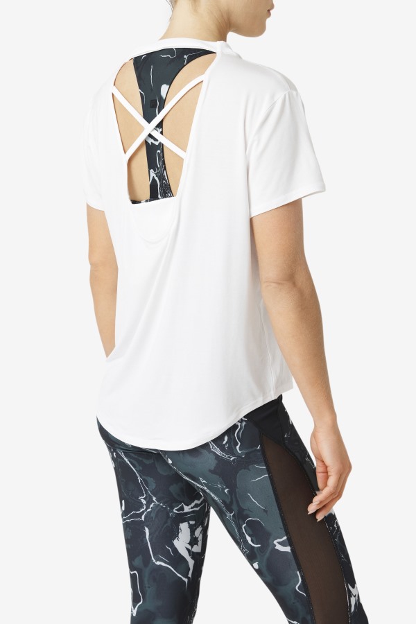 Fi-Lux Short Sleeve Top White Fila Outlets