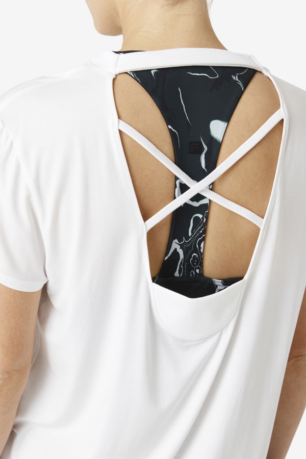 Fi-Lux Short Sleeve Top White Fila Outlets