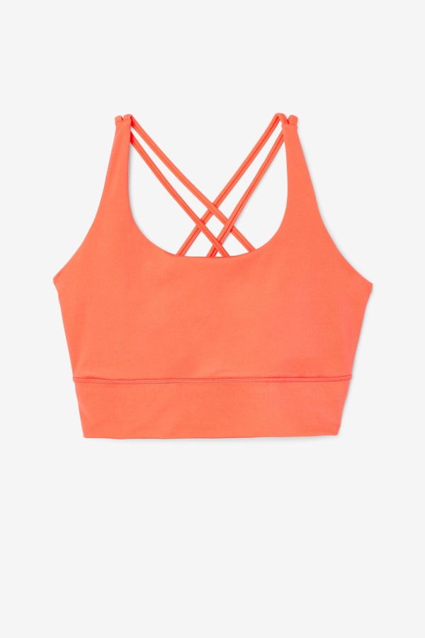 Hot Coral Uplift Cross Back Bra Top Fila Outlets