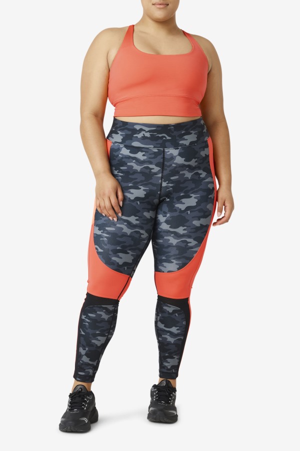 Hot Coral Uplift Cross Back Bra Top Fila Outlets