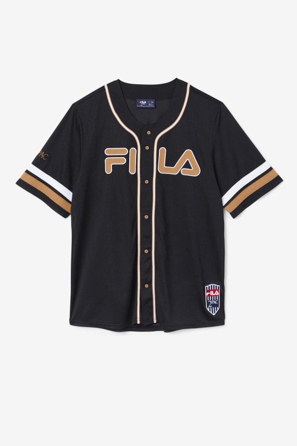 Black/Tobacco Brown/White Fila Outlets 2Pac Baseball Jersey