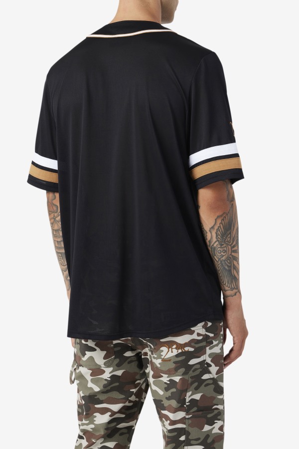Black/Tobacco Brown/White Fila Outlets 2Pac Baseball Jersey