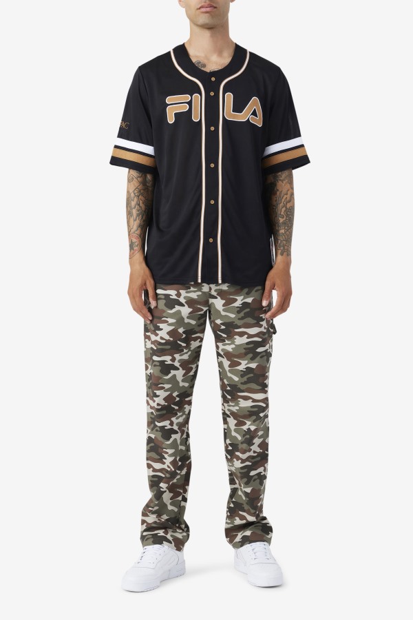 Black/Tobacco Brown/White Fila Outlets 2Pac Baseball Jersey