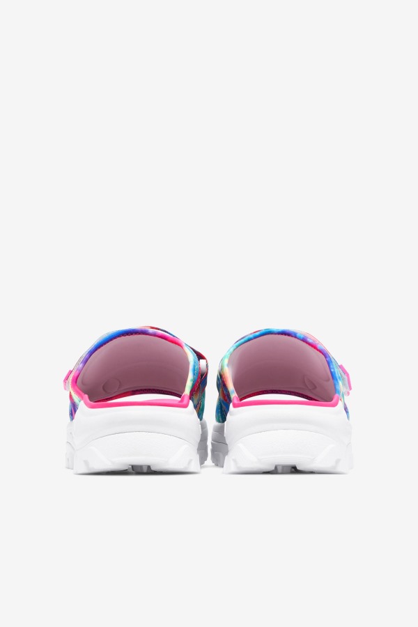 Multi/White/Pink Glo Women\'s Tie Dye Outdoor Slide Fila Outlets