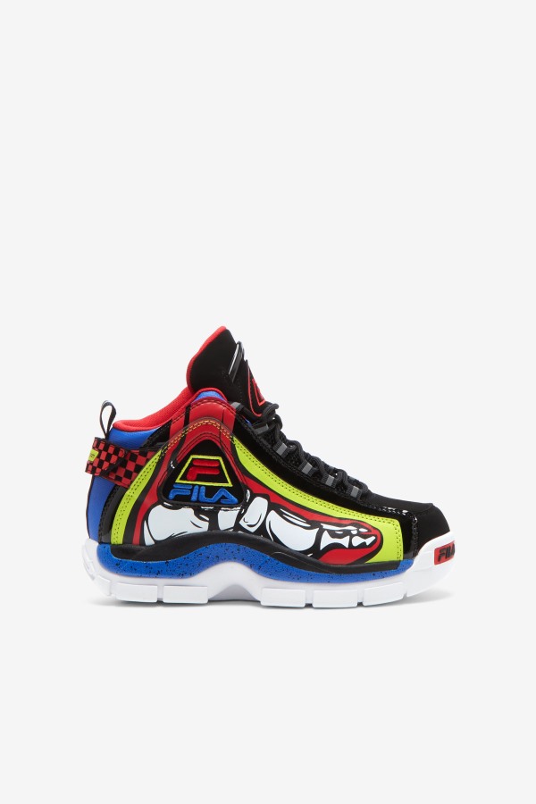 Big Kids' Grant Hill 2 Racing White/Lime Punch/Blue Fila Outlets