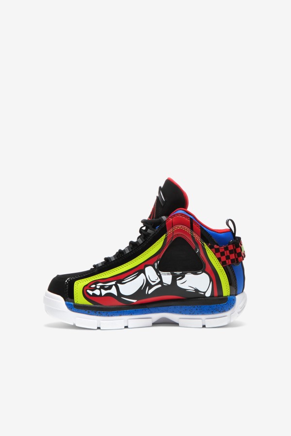 Big Kids\' Grant Hill 2 Racing White/Lime Punch/Blue Fila Outlets